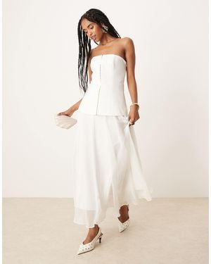 Forever New Hook And Eye Sheer Midaxi Dress - Natural