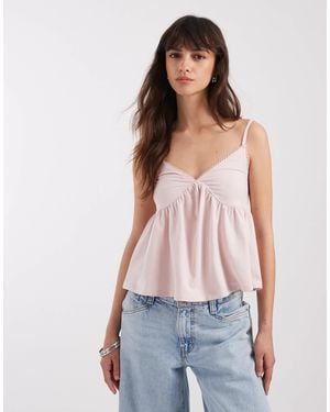 ASOS Trim Detail Babydoll Cami - Pink