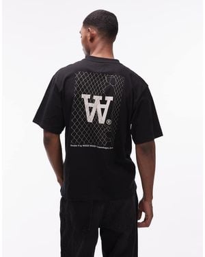 DOUBLE A by WOOD WOOD 100% Cotton Liam T-shirt With Logo Back Print - Black