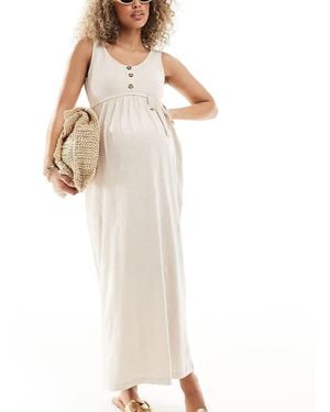 Mama.licious Mamalicious Maternity 2 Function Nursing Button Through Maxi Sundress - White