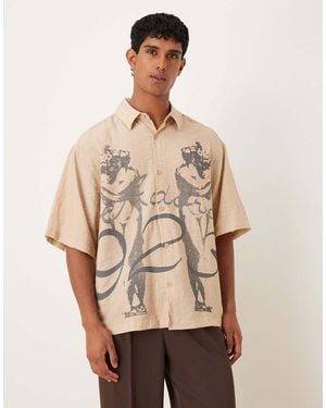 ASOS Camisa Extragrande Con Detalle Estampado De -Verde - Neutro