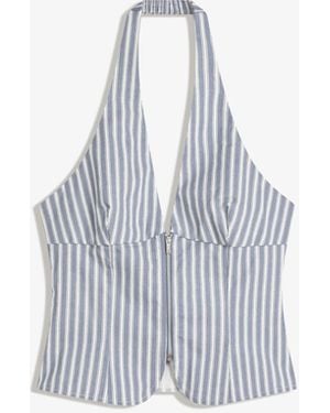Bershka – neckholder-oberteil aus bengaline - Weiß
