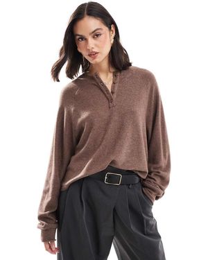 ASOS Top Oversize Morbido Con Scollo Serafino - Marrone