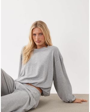 4th & Reckless – cropped-sweatshirt aus modal - Grau