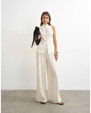 TOPSHOP Pantaloni A Fondo Ampio - Bianco