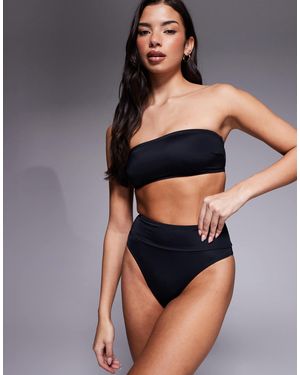 ASOS Maya Portofino High Leg Cinch Waist Bikini Bottoms - Grey