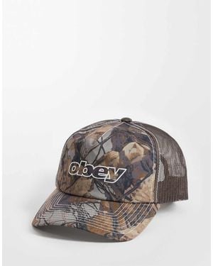 Obey Logo Form Trucker Cap - Grey