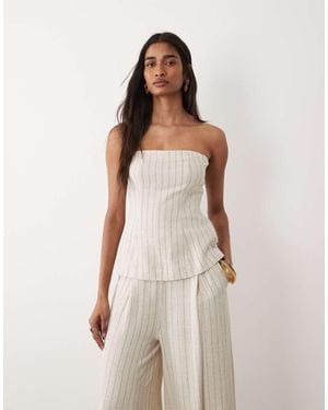 Miss Selfridge Tailored Linen Look Bandeau - Natural