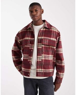 ASOS Wool Look Harrington Jacket - Red