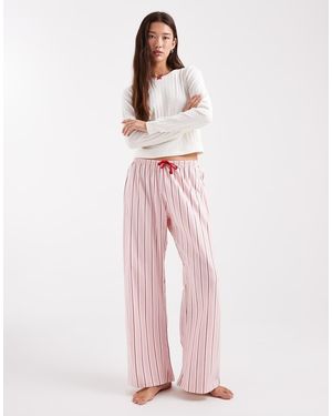 Wednesday's Girl Long Sleeve Pointelle Top And Trouser Pyjama Set - Pink