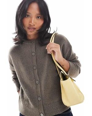 New Look Crew Neck Cardigan - Grey