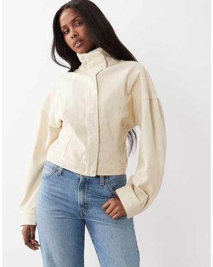 Gina Tricot Short Sculpted Denim Jacket - White