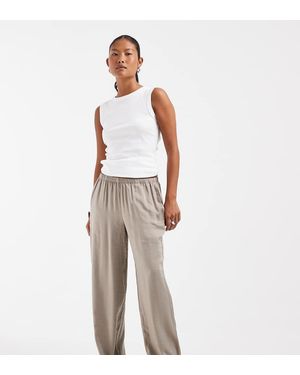Vero Moda Broek Met Structuur Van Satijn En Wijde Pijpen - Grijs
