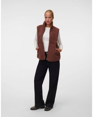 Vero Moda Josefine Teddy Bodywarmer Met V-Hals En Zonder Mouwen - Blauw
