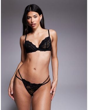 Ann Summers Sexy Lace Non Padded Plunge Bra - Black