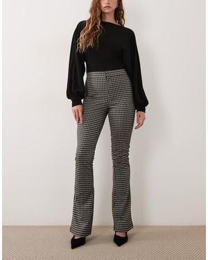 ASOS Co-Ord Smalle Flared Broek Met Pied-De-Poule - Zwart