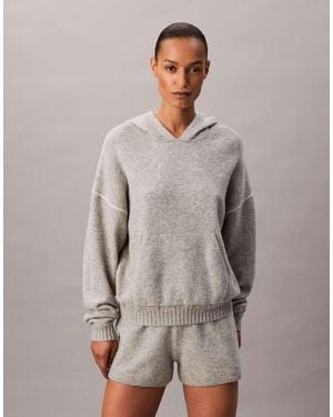 Calvin Klein Plush Lounge Hoodie - Grey