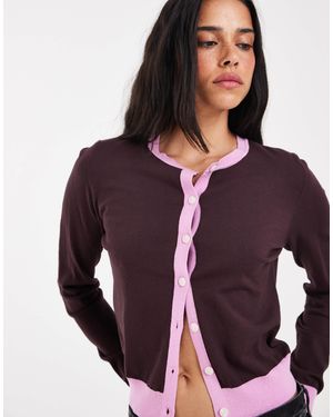ONLY Gilet à liseré contrastant - Violet