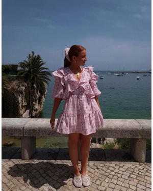 Labelrail X rebecca olivia – kariertes minikleid - Blau