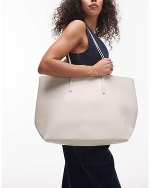 Mango Grote Tote Tas - Grijs