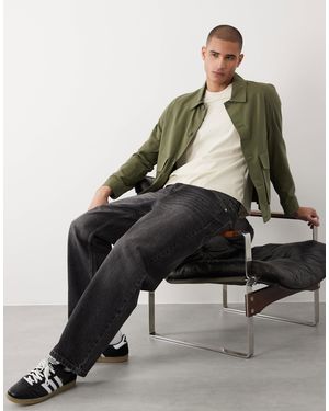 Mango – hemdjacke aus baumwollmix - Grün