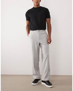 ASOS Smart Comfort Stretch Wide Leg Pants - Grey
