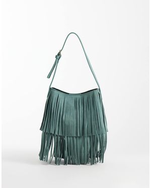 ASOS Fringed Faux Suede Shoulder - Blue