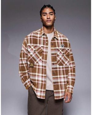 Aape By A Bathing Ape Aape By A Bathing Ape Oversized Flannel Shirt - Grey