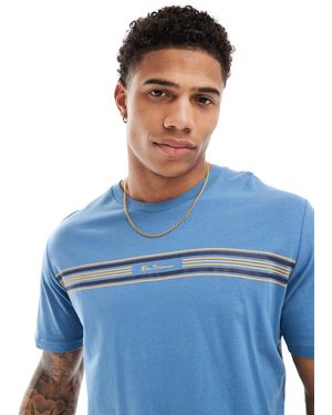 Ben Sherman Crew Neck Stripe T-shirt - Blue