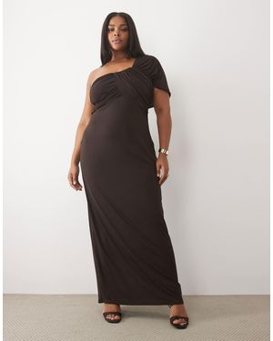 Tfnc Plus Fließendes maxikleid mit one-shoulder-träger und drapierung - Weiß