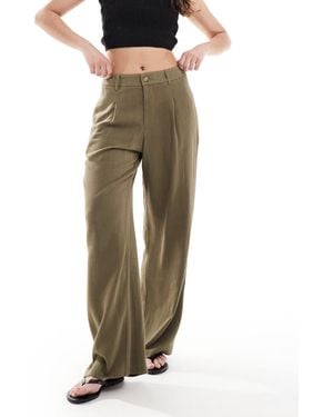 Miss Selfridge Pantalon large ajusté en lin mélangé - kaki - Vert