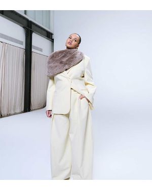 ASOS Asos Design Curve Relaxed Tailored Barrel Leg Trouser - White