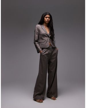 Mango Pleat Front Wide Leg Pants - Grey