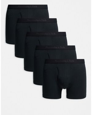 Abercrombie & Fitch 5 Pack Contrast Logo Boxer Briefs - Black