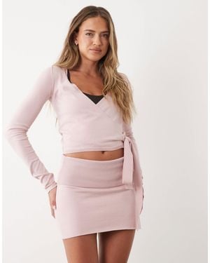 BO+TEE Bo+tee Foldover Waistband Mid Rise Mini Skirt - Pink