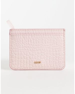 Mango Croc Effect Card Holder - Pink