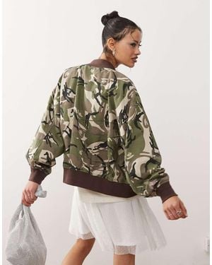 Aape By A Bathing Ape Chaqueta Bomber Con Estampado De Camuflaje De -Verde - Marrón