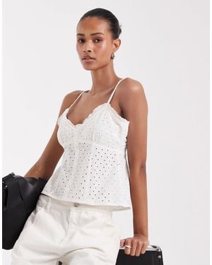 JJXX Broderie Anglaise Cami Top - White