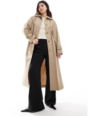 Mango Relaxed Oversized Trench Coat - White