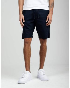 French Connection Cotton-Linen Blend Drawstring Shorts - Blue