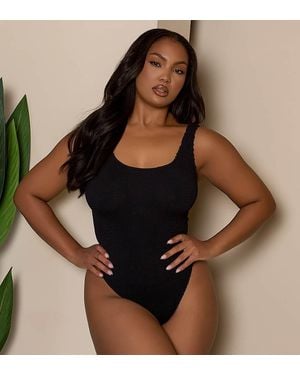 Moda Minx Curve Costume Da Bagno Stropicciato - Nero