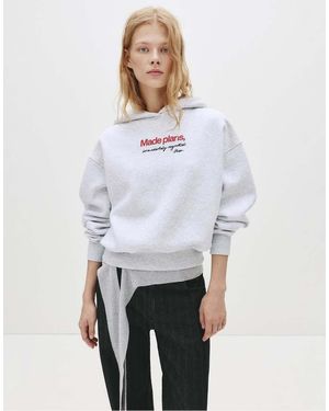 Pull&Bear Hoodie With Embroidered Slogan - White