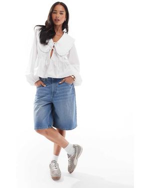 Cotton On Pantalones Vaqueros Cortos Azul Bruma De Corte Muy Holgado Alargado De