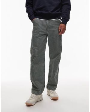 Levi's Workwear Capsule 568 Loose Straight Railroad Stripe Carpenter Jeans - Red