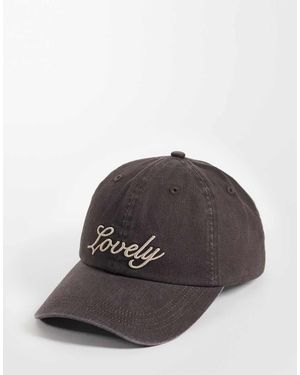 Gina Tricot Embroidered Cap - Grey