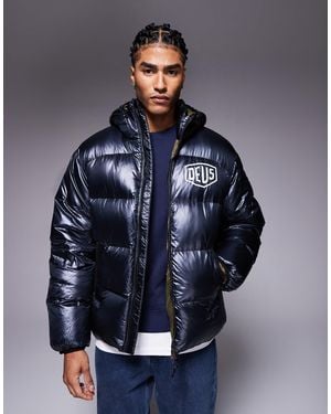 Deus Ex Machina Shield Hooded Puffer Jacket - Blue