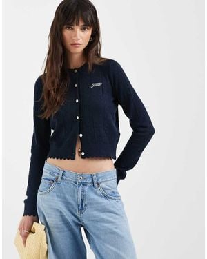 Tommy Hilfiger Pointelle Cardigan - Blue