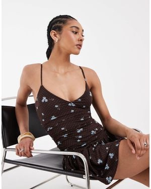 Hollister Strappy Lace Trim Babydoll Mini Dress - Black