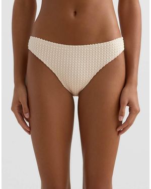 Oysho Bubble-Texture Crochet Classic Bikini Briefs - Brown