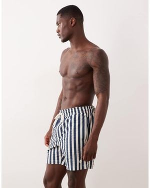 Threadbare Gestreepte Zwemshort - Blauw